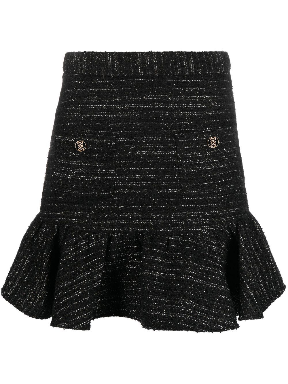 SANDRO Mira flared tweed skirt - Black