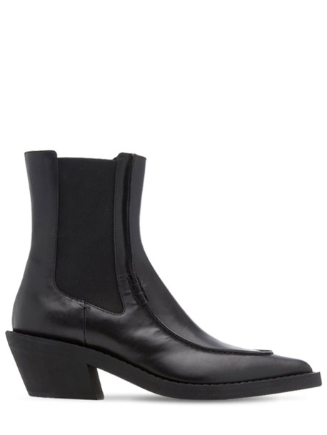 KHAITE 60mm Charleston Leather Ankle Boots in black