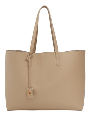 versace leather tote bag in sand