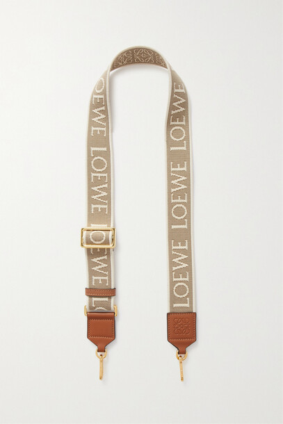 Loewe - Anagram Leather-trimmed Canvas-jacquard Bag Strap - Brown