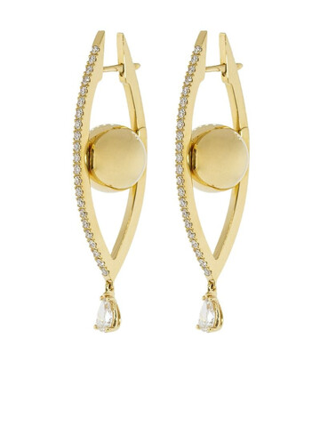 Cadar 18kt yellow gold Reflections medium diamond hoop earrings