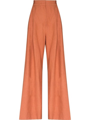 three graces high-waisted wide-leg trousers - neutrals