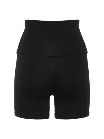 live the process geometric high waist shorts in black