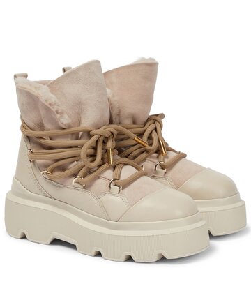 Inuikii Endurance shearling-lined suede boots in beige