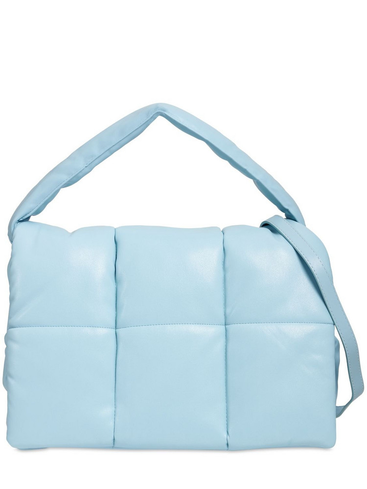 STAND STUDIO Wanda Quilted Faux Leather Bag in blue