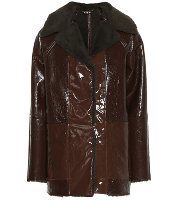KASSL Editions Vinyl and shearling coat in brown