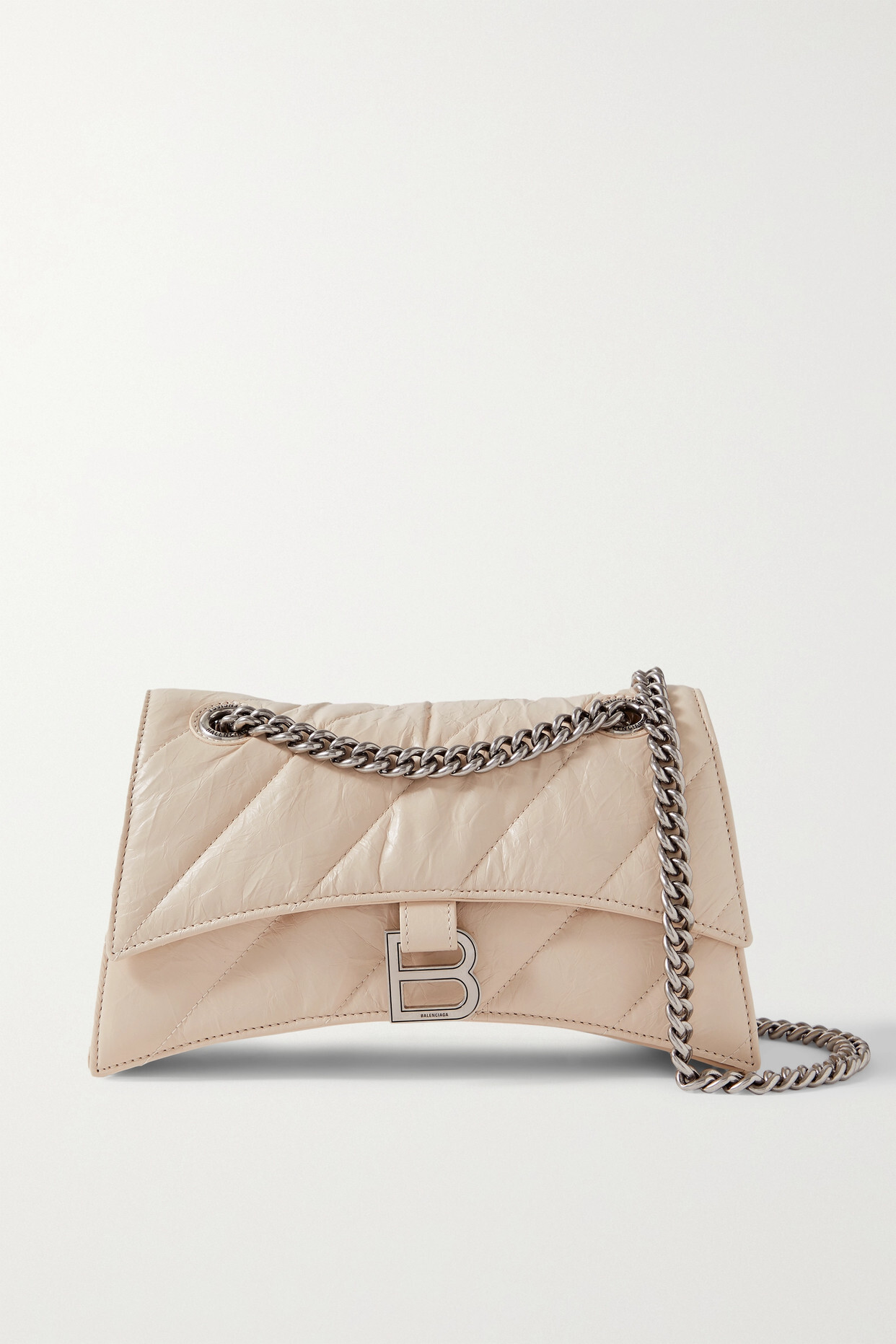 Balenciaga - Crush Small Quilted Crinkled-leather Shoulder Bag - Neutrals