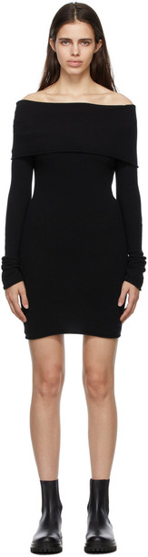 The Attico Black Wool Off-The-Shoulder Sweater