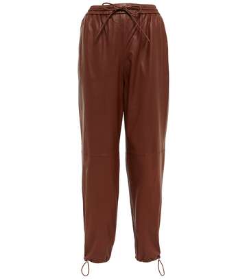 Yves Salomon Leather pants in brown