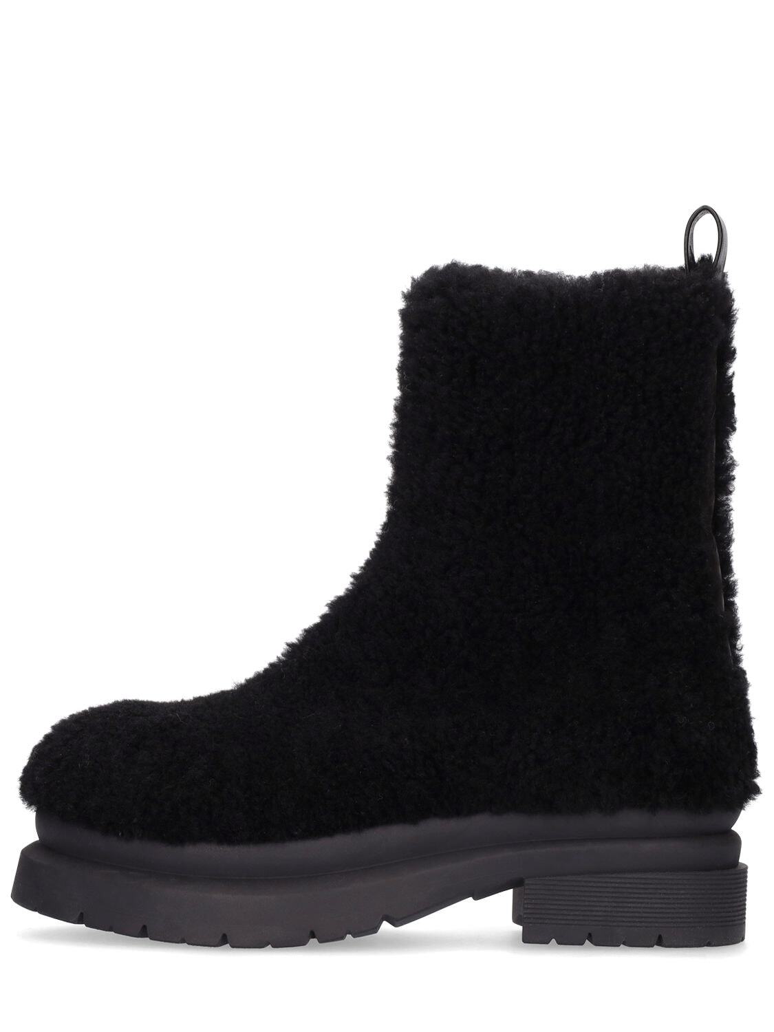 JW ANDERSON 20mm Fur Ankle Boots in black