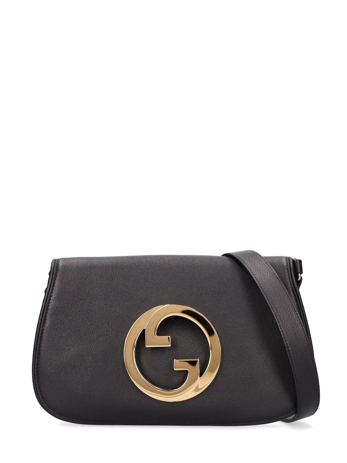 GUCCI Blondie Leather Shoulder Bag in black