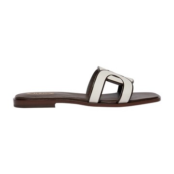 tod's cuoio flat sandals in bianco