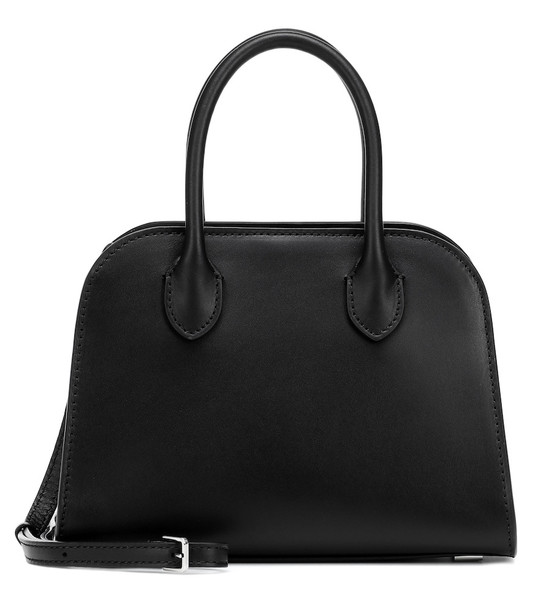The Row Margaux 7.5 leather tote in black