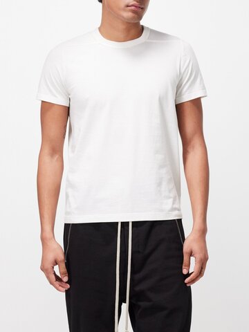 rick owens - short level t cotton-jersey t-shirt - mens - white