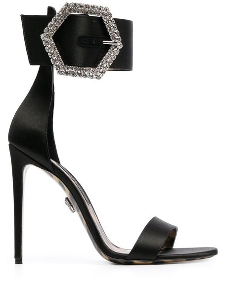 Philipp Plein Iconic Plein rhinestone-buckle sandals in black