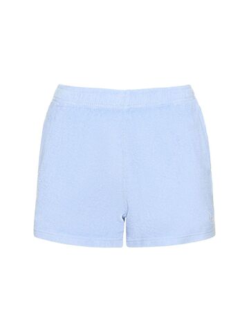 sporty & rich src cotton terry shorts in blue