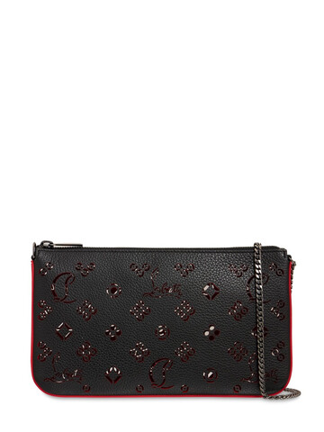 christian louboutin loubila perforated leather shoulder bag in black