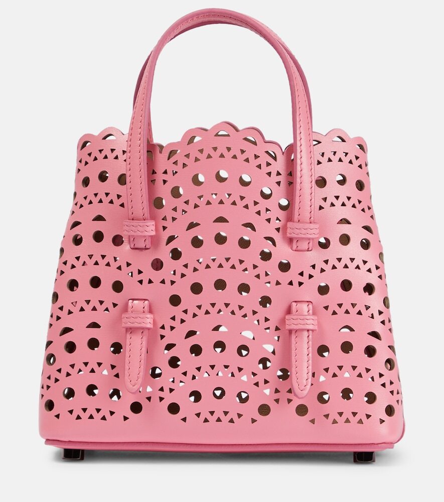 Alaia Alaïa Mina 16 Vienne Wave leather tote bag in pink