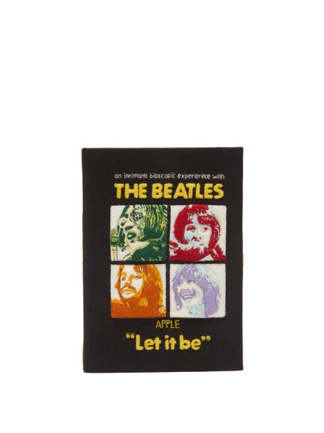Olympia Le-tan - The Beatles Embroidered Book Clutch Bag - Womens - Black Multi