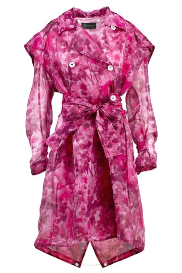 Mr & Mrs Italy Blossom Camouflage Trench For Woman in pink