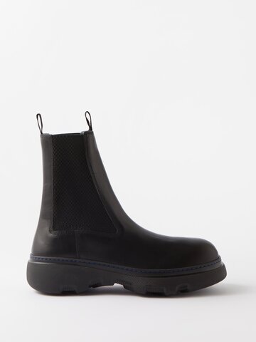 burberry - leather chelsea boots - mens - black