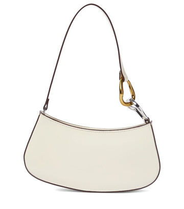 staud ollie leather shoulder bag in white