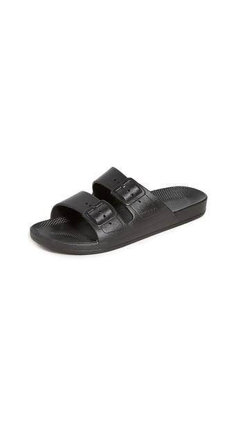 Freedom Moses Two Band Slides in black