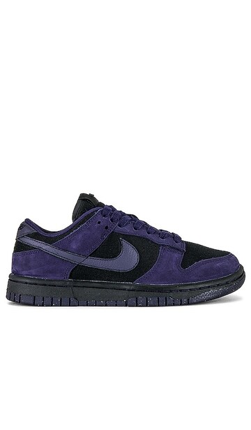 nike dunk low sneaker in navy in black / purple