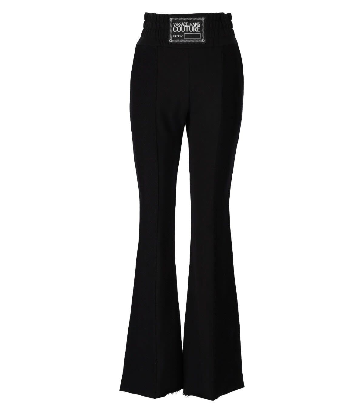 Versace Jeans Couture Heavy Basic Black Flare Trousers in nero