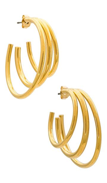 joolz by martha calvo lori triple hoop in metallic gold