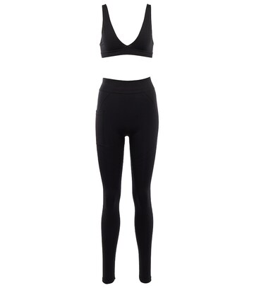 prism² sports bra and leggings set in black