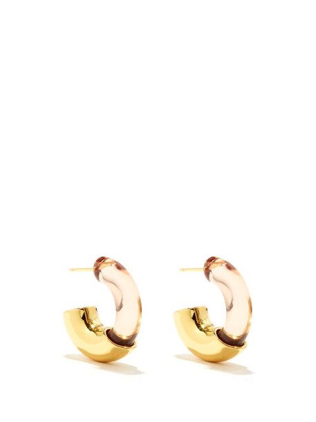 Lizzie Fortunato - Infinity 18kt Gold-plated Hoop Earrings - Womens - Brown Multi