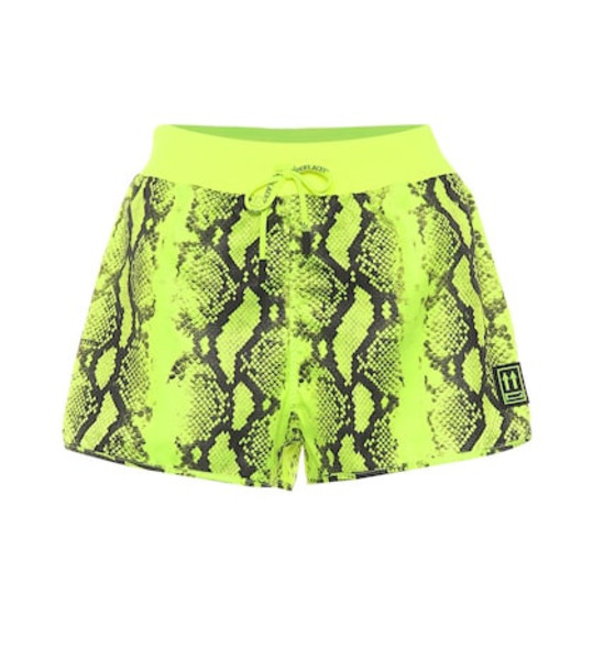 Off-White Python-printed running shorts in yellow