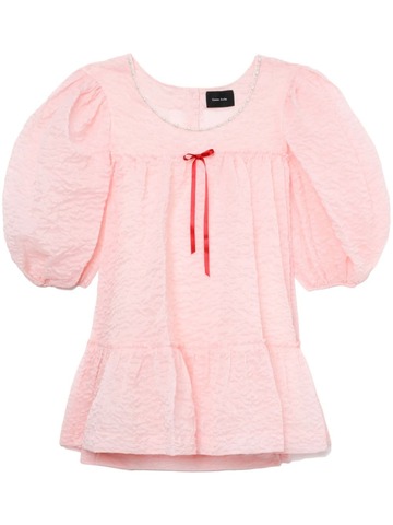 simone rocha bow-detail puff-sleeve dress - pink