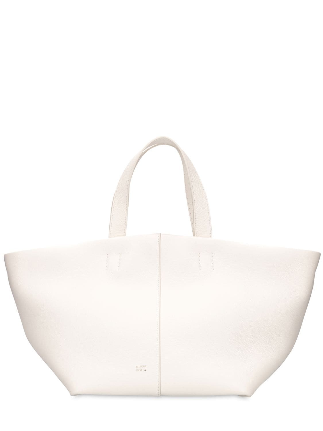 MANSUR GAVRIEL Tulipano Leather Top Handle Bag in white