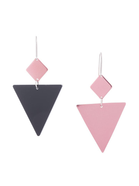 Isabel Marant marbled triangle earrings in pink
