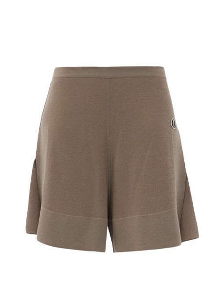 Moncler + Rick Owens Moncler + Rick Owens - Sisy High-rise Knitted Shorts - Womens - Brown