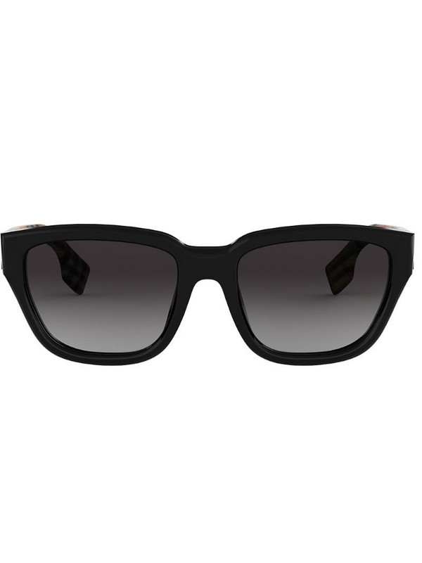 Burberry Eyewear check detail rectangular sunglasses in black