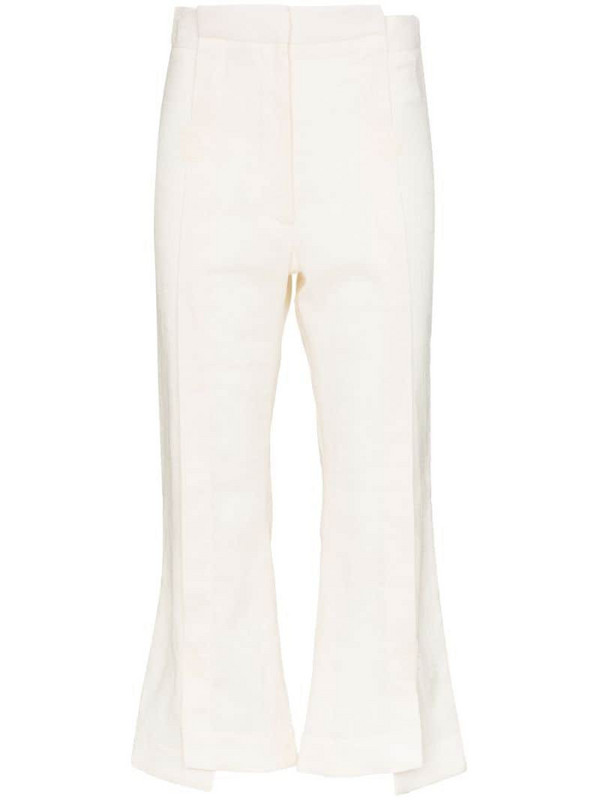 Delada flared cropped trousers in white
