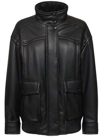 stand studio jocelyn faux leather jacket in black