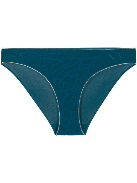 Marlies Dekkers embroidered web thong in blue