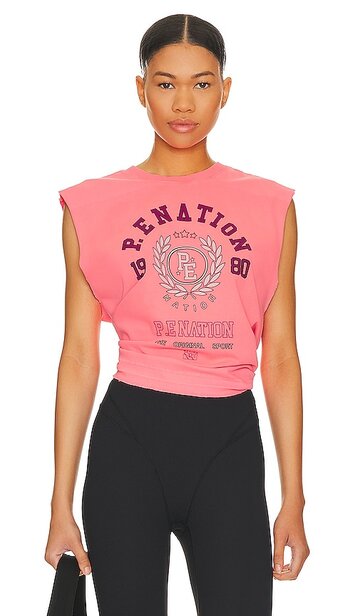 p.e nation overland tank in coral in pink