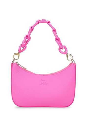 christian louboutin mini loubila leather chain shoulder bag in pink