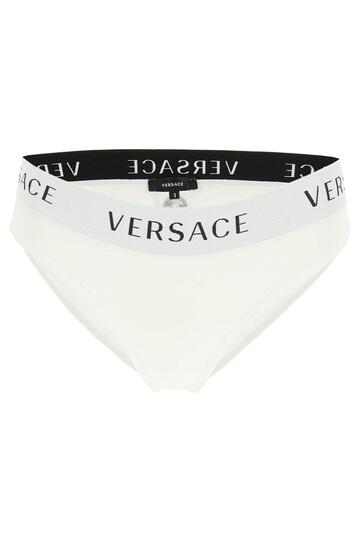 Versace Logo Band Briefs in bianco