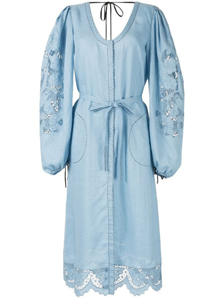 Vita Kin lace-detail midi dress in blue