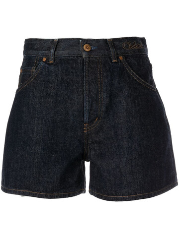 Chloé Chloé high-rise denim-shorts - Blue