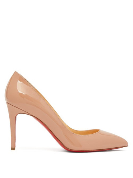 Christian Louboutin - Pigalle 85 Patent-leather Pumps - Womens - Nude