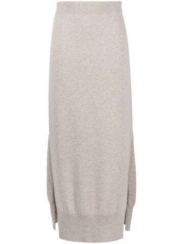 barrie high-waist cashmere maxi skirt - neutrals