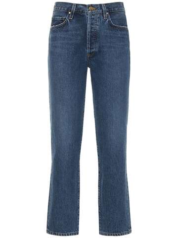 GOLDSIGN Harper Mid Rise Straight Jeans in blue
