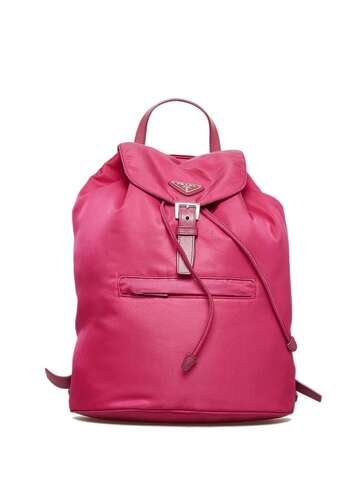 prada pre-owned 2013-present prada tessuto drawstring backpack - pink
